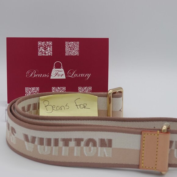 Louis Vuitton Guitar Nylon Strap Adjustable Taupe and Gold main image 8